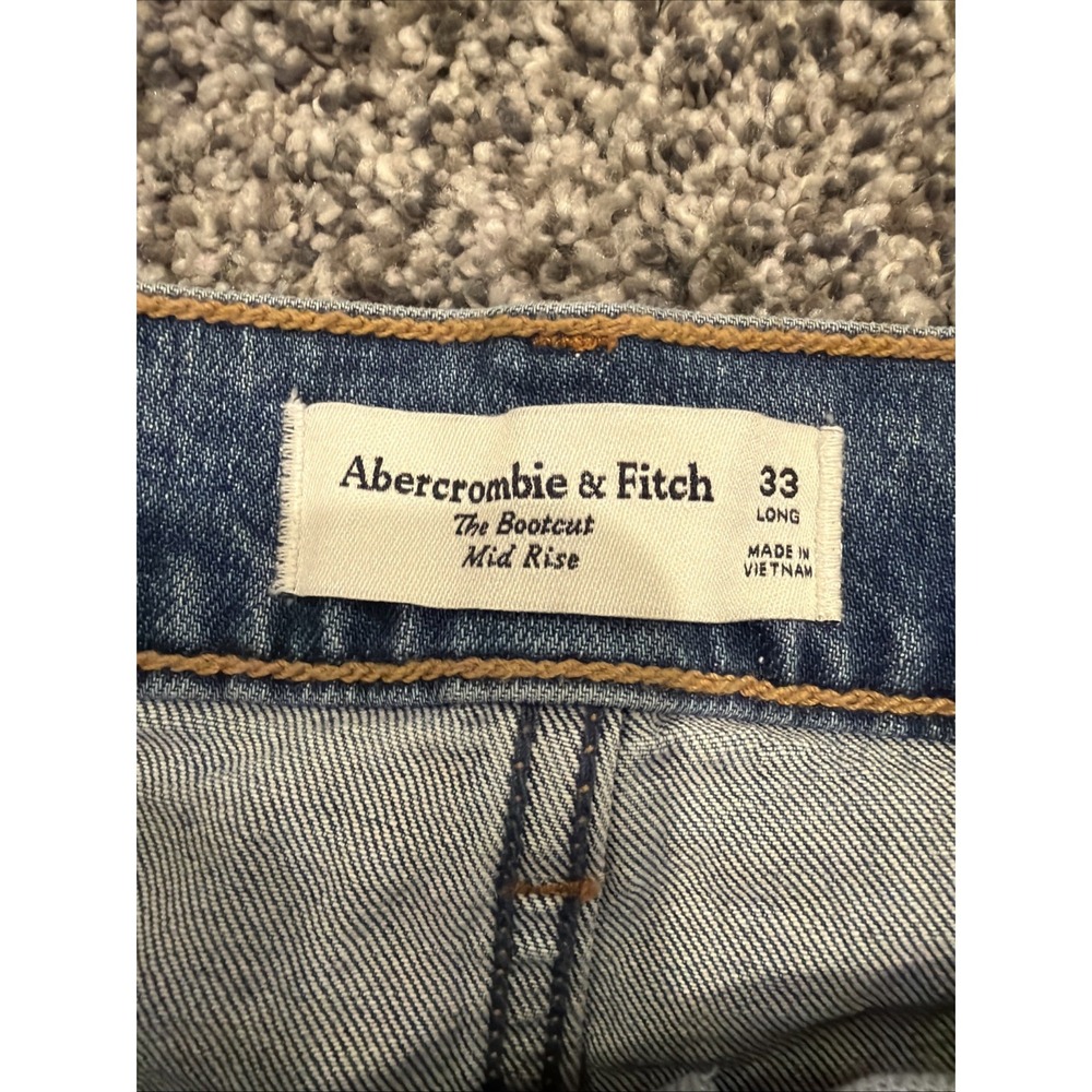 Abercrombie & Fitch Jeans Womens 33 Long Blue Denim The Bootcut Mid Rise - Picture 3 of 9